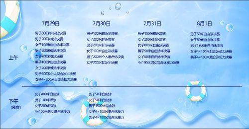 2021奥运会游泳赛程表（2021年奥运会游泳赛程）