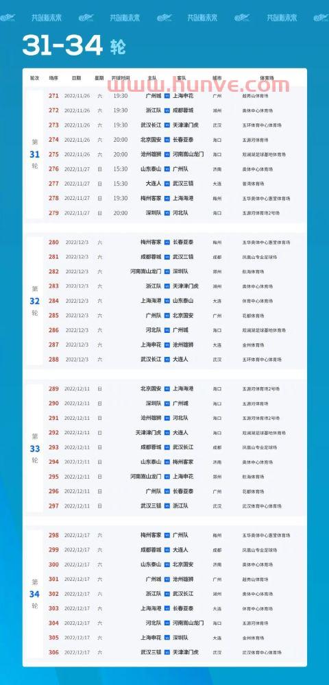 今年中超赛程规则