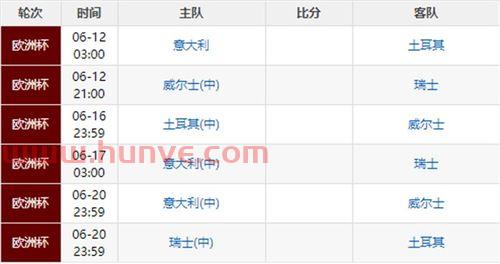2019年欧洲杯赛程时间表完整版